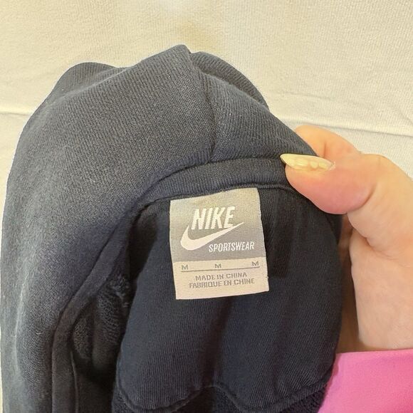 Vintage Nike Silver Tag Black Full Zip Hoodie Sweatshirt Small Spell Out Men’s M - Picture 4 of 6